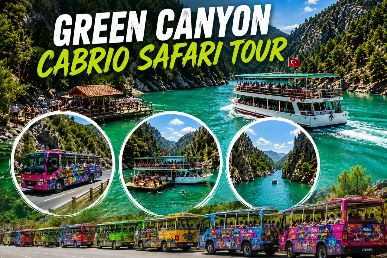 Waterfall + Green Canyon Cabrio Safari from Belek